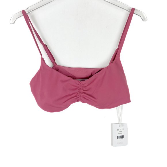 Andie Pink Ruched Bikini Top - Picture 2 of 8